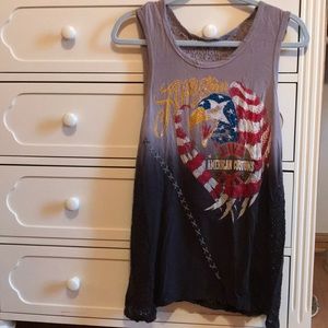 embellished affliction tank top